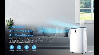 Portable Air Conditioner - Rintuf 2022 12000 BTU Portable AC, Cools Rooms up to 550 Sq.ft.