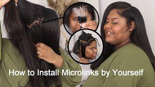 How to Install Microlinks by Yourself on Short Natural Hair |Time Saving New Microlinks ft Ywigs