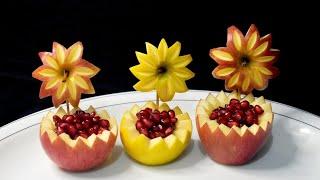 Apple Flower Carving |Fruit Carving by The Food Artist