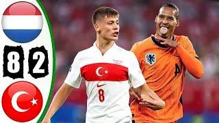 Netherlands vs Turkey 8 - 2 Highlights & All Goals   Euro 2024