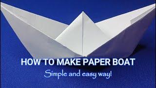 Origami || How to make a paper boat (Paano gumawa ng bangkang papel)