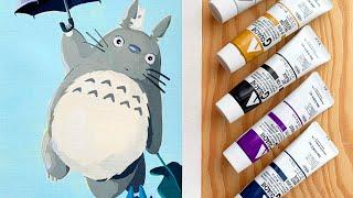 Painting with Acrylic Holbein Gouache  - Advice, Tips and Totoro!