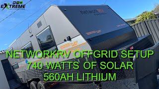 NetworkRV Offgrid 560a/h lithium, 740watt solar, runs the air conditioning, microwave and more…