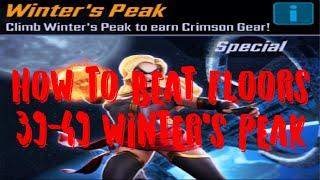 HOW TO BEAT WINTER'S PEAK/S.W.O.R.D. SATELLITE FLOORS 39-49  MARVEL STRIKE FORCE- DEC 2024 EDITION