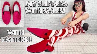 How To Sew Cozy DIY Slippers With Sewing Pattern!