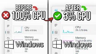 WINDOWS: 06 QUICK STEPS TO FIX 100% CPU USAGE| How to Lower CPU Usage in Windows 10 & 11️