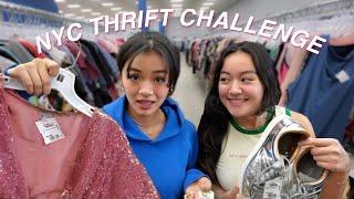 THRIFTING CHALLENGE in NYC!! (*sister vs sister*) picking outfits on a budget!!!