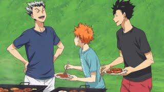 Karasuno, Fukurodani and Nekoma eat Barbecue for Their Last Training Camp Together Haikyuu