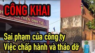 CÔNG KHAI, sai phạm của công ty và việc chấp hành, tháo dỡ