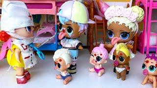 STICK YOUR TONGUE OUT AT THE DOCTOR LOL surprise SCARLET FEVER dolls in kindergarten! dolls cartoon