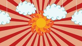 Free Looping Video | Retro Background with Vintage Clouds and Sun | 4K