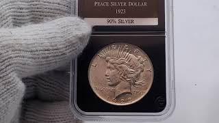 1923 Silver Peace Dollar in PCS Case