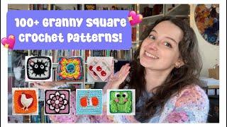 100+ Crochet Granny Square Patterns!  (beginner friendly!)