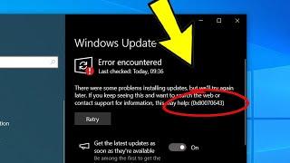 Fix Error encountered 0x80070643 Windows update - How To Solve 0x80070643 error in Windows 10 / 11 