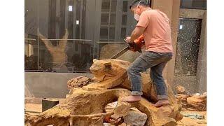 Amazing Fastest Wood Carving Skills With Chainsaw, incredible Wood Carving Skill and Techniques