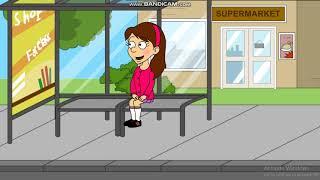 Mabel Pines sitting at a Bus Stop in GoAnimate/Vyond