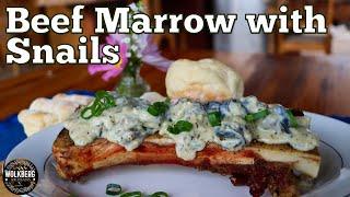 Roasted Beef Marrow bones with Creamy Escargots (Snails) sauce | Appetizers Recipes | Braai Recipes