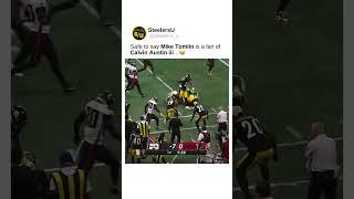 Mike Tomlin PRICLESS reaction to Calvin Austin iii punt return #steelers (:@NFL)