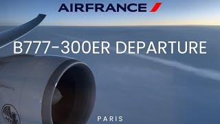 Very Wet & Rainy Takeoff from CDG | Paris, France | Boeing B777-300ER | Air France | AF 8 | 4K