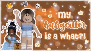 My Babysitter is a WHAT?! | Roblox Bloxburg Halloween Roleplay (with voice!)
