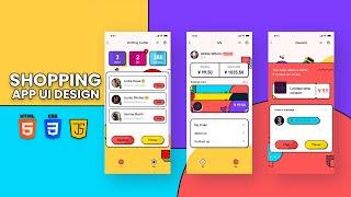 Shopping App Design in html css javascript | Ecommerce Website html css - Mobile App