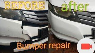 cracked bumper repair. Bumper repair kaise Karen #carbumperrepair plasticbumperrepair #pratikcarcare