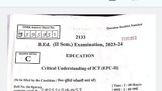 Critical Understanding of ICT | B.ed. 2 Sem paper analysis | BD 204 exam review #rmpsu #dbrau #csjmu