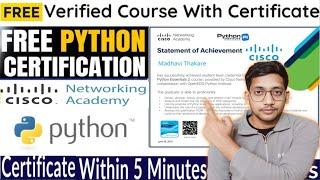 FREE CISCO Certified Python Certificate | Learn Python From Beginner to Advance in 2025 