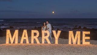 Proposal on Oahu, Hawaii | Light-up "MARRY ME" Letters