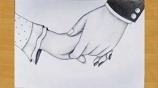 Easy way to draw couple holding hands step by step easy ||Gali Gali Art ||