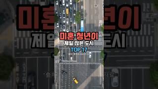 "만19세~34세 미혼 청년이 제일 많은 도시 TOP 10(출처: 통계청)"#shorts