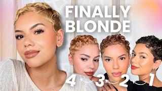 4th time bleaching my curly pixie | DIY BLONDE FROM DARK HAIR