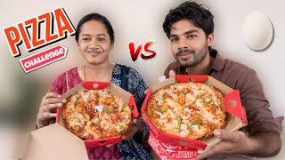 Eating pizza challenge with my mom @krishnaveninagineni #foodchallenge #funny #youtube