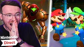 NEW MARIO PARTY, MARIO & LUIGI GAME + METROID PRIME 4?! • NINTENDO DIRECT REACTION