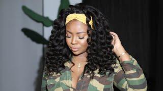 How To Wand Curl Kinky Straight Headband Wig | 1 Month Hair Update | MyFirstWig