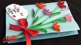 DIY Paper Quilling Greeting Card For Mother's Day / Teacher's Day |  JK Arts 194