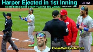 E56 - Bryce Harper Ejected in 1st Inning by Brian Walsh Over Strike Call, Extending His EJ Streak