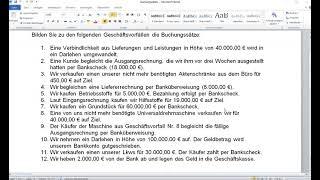 Buchungssatz ÜBEN! Industriekaufleute BWL und VWL üben Buchungssätze zu bilden