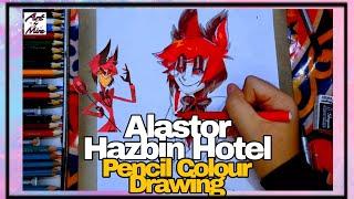 Drawing Alastor Hazbin Hotel | Fantastic Alastor Pencil Colour Drawing