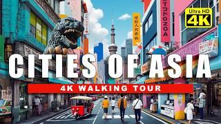 [4K] Tokyo + Seoul + Bangkok + Shanghai + Hanoi! Best of Asia Walking Tour HDR 60fps