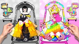 Rainbow VS Black Pregnant NEW FASHION - Barbie Transformation Handmade - DIYs Paper Dolls & Crafts