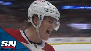 Canadiens' Cole Caufield Snipes Top Shelf Goal With Perfect Backhand Shot