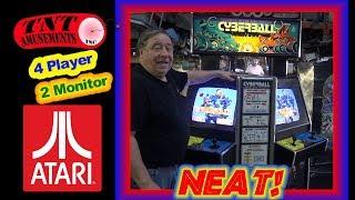 #1276 Atari 4 Player CYBERBALL 2 Monitor Arcade Video Game- TNT Amusements