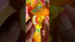 Trying 3 Kinds of Peelable Gummies: Banana , Peach , and Mango  #gummy #candy #tastetest