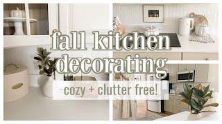 KITCHEN FALL DECORATING IDEAS 2022 | FALL DECORATE WITH ME | COZY, NEUTRAL FALL DECOR