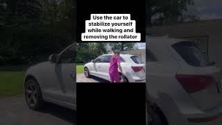 How to get out of the car with a rollator and cane #howto #physicaltherapy #seniorcare  #seniors