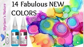 167] 14 Must Have NEW Alcohol Ink Colors  Color Shift GLITTER, Neon & Metallics - Marabu