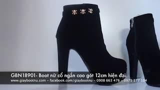 [ TP Fashion Shop] Giày boot nữ cổ ngắn cao gót 12cm hiện đại GBN18901