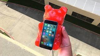 Can Worlds Largest Gummy Bear Protect iPhone 6 from 100 FT Drop? - GizmoSlip