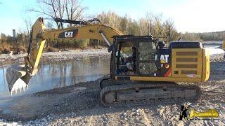 Caterpillar 326F Excavator Digging and Loading Gravel #caterpillarexcavator #digger